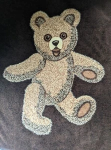 VTG Safari Weaver's Teddy Bear Blanket Ibena Western Germany 73”x 53” - Picture 1 of 7