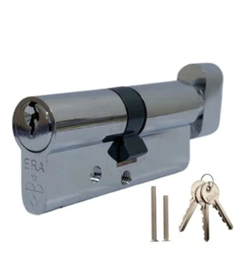 EURO THUMB TURN ERA CYLINDER 35T/35 MM 70mm CHROME - Picture 1 of 2