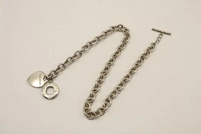 Tiffany & Co. Heart Bracelet Tag 16.5" Chain Bracelet 925 64.5g .925 #37 - Image 1 of 4