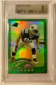 Julius Peppers RC Topps Chrome Refractor 2002 BGS 9 come nuovo True Rookie Card SP 214 - Foto 1 di 3