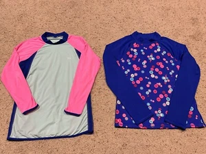 LOT of 2 LANDS END & TYR Youth XL RashGuard SUN PROTECTION Top Swim Shirt Z24 - Picture 1 of 16