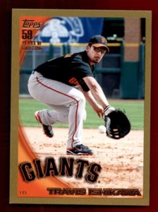 2010 Topps Gold Border #493 Travis Ishikawa 1258/2010 NMMT - Picture 1 of 2