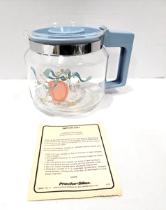 Vintage Proctor Silex 12 Cup Coffee Pot Carafe Country Geese w/ Ribbon NEW - Picture 1 of 10