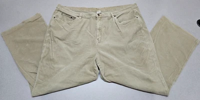 VENEZIA Womens Plus Size 28 (50x30) Tan Corduroy Pants Straight Leg Stretch - Image 1 of 4