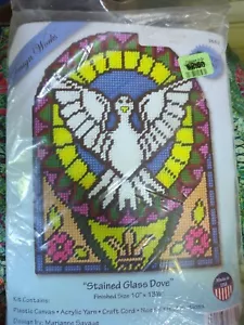 KIT RELIGIOSO de lona de plástico Design Works Stainglass "DOVE OF PEACE" - ¡NUEVO EN PAQUETE! - Imagen 1 de 6