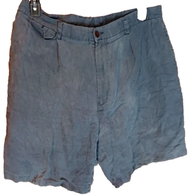 Шорты мужские Nautica Cabin размер 38 синие бирюзовые однотонные хлопчатобумажные со складками передние петли - Изображение 1 из 3