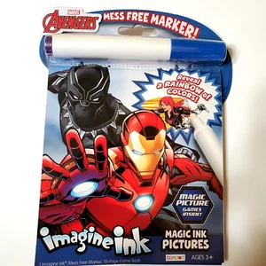 Marvel Avengers 10 Seiten Imagine Tinte magische Bilder Aktivitätsbuch NEU Alter 3+ - Bild 1 von 14