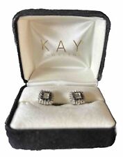 Kay Jewelers Black & White Diamond Post Earrings, NIP