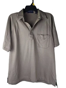 VTG 80s/90s Enro Cotton Mist Polo Shirt M Brown Short Sleeve With Chest Pocket - Picture 1 of 6