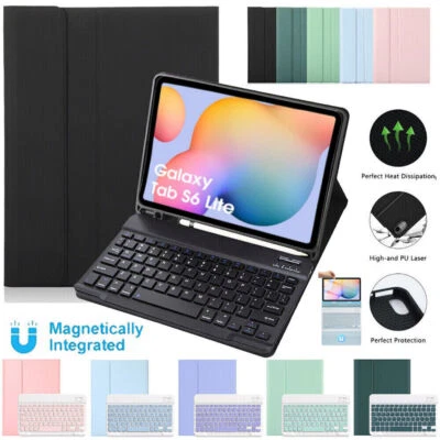 Bluetooth Keyboard Case Mouse For Samsung Galaxy Tab S7 S7+ S8 S8+ S9 S6 Lite A8 - Image 1 of 4
