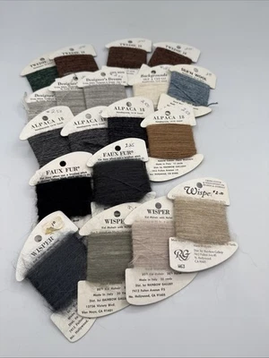 19xNeedlepoint/Embroidery THREAD RG Wisper+Alpaca+Faux Fur+More - Image 1 of 4