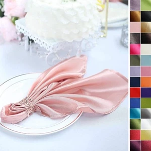 20" Satin NAPKINS Wedding Party Baby Shower Table Supply Decorations Wholesale - Picture 1 of 235