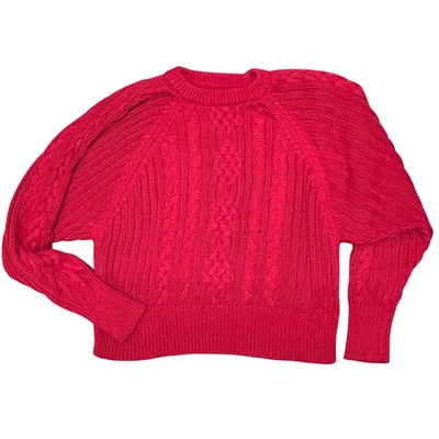 Ralph Lauren Black Label Sweater Size XL Red Chunky Cable Knit Luxury Stretch - Image 1 of 4