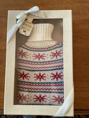 Botella de agua caliente y cubierta tejida estilo Fair Isle goma pura ¡Regalo en caja! Foto 1 de 4