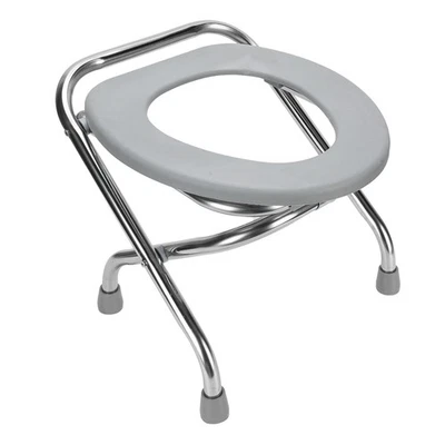 Commode Chair Stainless Steel Portable Non Slip Base Multifunctional Folding - Image 1 of 4