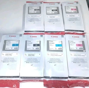 7 OEM Canon PFI-206 C,M,GY,BK,MBK,PC,PM Ink Tanks For iPF6400 EXP. 10/25-11/25 - Picture 1 of 2