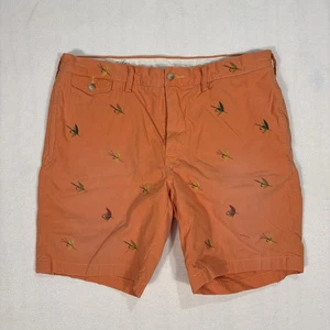Polo Ralph Lauren Shorts Herren 36 Vintage Orange Bestickt Fliegenfischen GETRAGEN - Bild 1 von 15