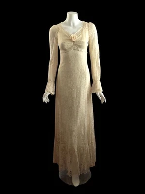 Vintage Gunne Sax Lace Wedding Dress-Size 7 - Image 1 of 4