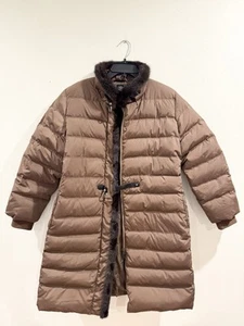 Chaqueta acolchada CINZIA ROCCA italiana marrón plumón de ganso EE. UU. 10 It 46  - Imagen 1 de 7