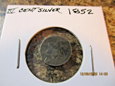 1852 III CENT SILVER YOU GRADE     44 - Image 1 of 2