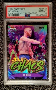 Bo Nickal 2024 Topps Finest UFC CHAOS Die-Cut Refractor /75 PSA 10 GEM MINT SSP - Picture 1 of 2