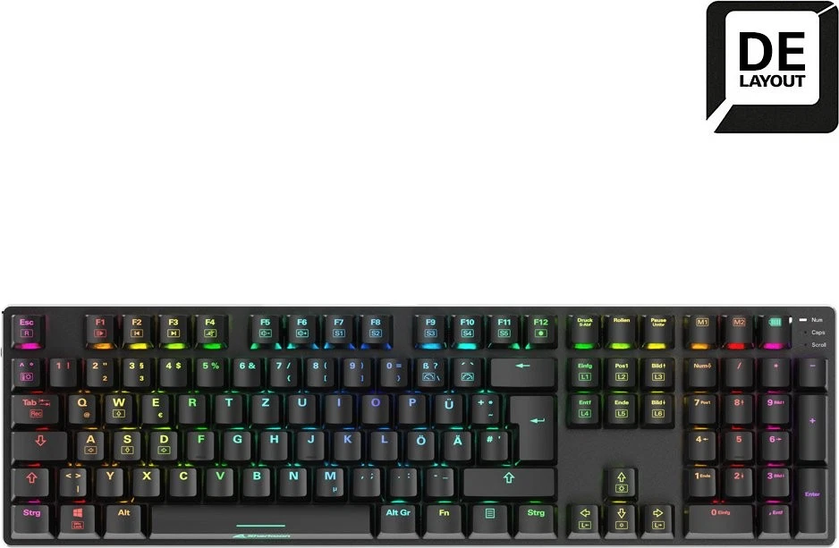 Sharkoon Gaming Tastatur Skiller SGK36W schwarz DE 4044951040483