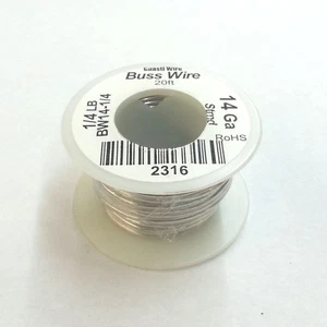 Cable bus de cobre estañado calibre 14 BW14-1/4,, rollo de 1/4 libra (20' aprox.) 14 AWG - Imagen 1 de 1