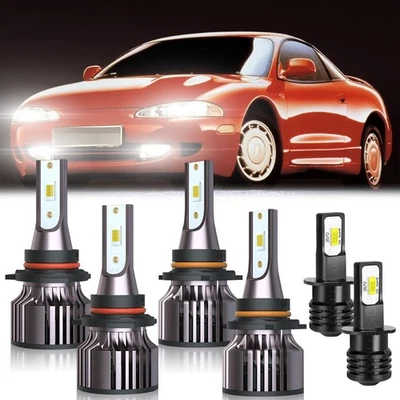 Para Mitsubishi Eclipse 1992-1999 6X Bombilla LED Faro Alto/Bajo + Luz Antiniebla Foto 1 de 4