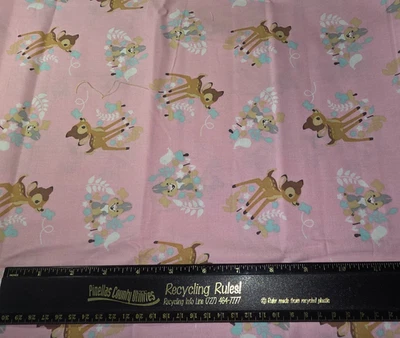 Disney Bambi Woodland Dreams Pink Cotton Sewing Fabric 32 " NEW 2013 - Image 1 of 2