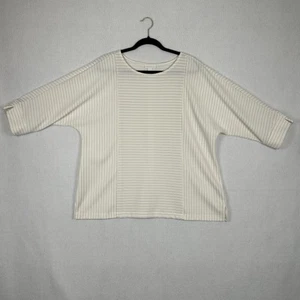 Charter Club Womens Plus Sz 2X Button Back Shirt Striped White Office Minimalist - Imagen 1 de 8