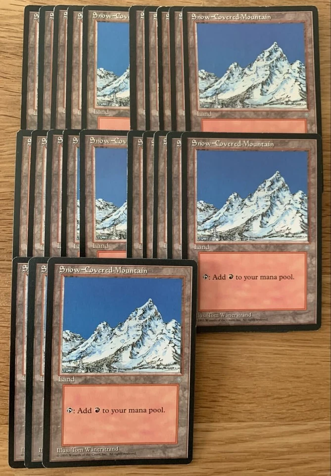 Magic The Gathering Ice Age Snow Covered Mountain English 23 Cards Play Used - Image 1 of 1