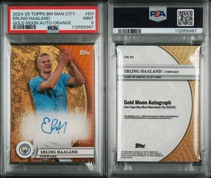 2024-25 Topps Blue Moon Man City Erling Haaland NARANJA Automático/25 PSA 9-0 Superior - Imagen 1 de 1