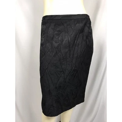 Falda lápiz arrugada Michael Kors para mujer talla 6 negra mezcla de lana forrada Italia Foto 1 de 4