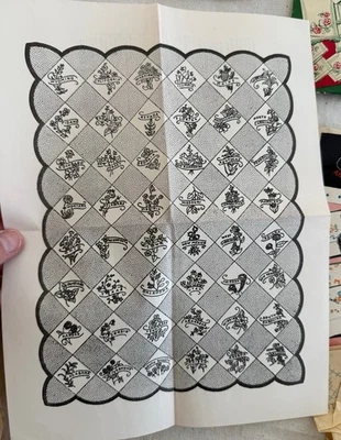 Vintage USA state flower embroidery quilt block patterns NIP - Image 1 of 3