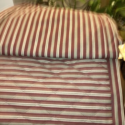 2 fundas acolchadas Legacy 100 % algodón euro borgoña beige a rayas Foto 1 de 4
