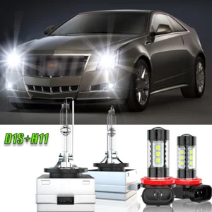 For 2008-2013 Cadillac CTS-D1S+H11 LED Headlight HID Hi/Lo Beam+Fog Light White - Picture 1 of 19