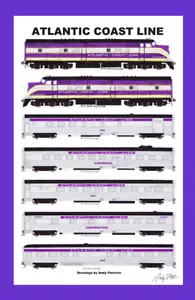 Póster Atlantic Coast Line Champion 11""x17"" 12"" x 18"" Estera Andy Fletcher firmada - Imagen 1 de 1