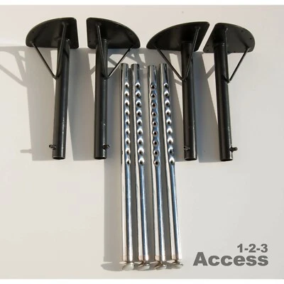 Juego de 4 patas de mesa escolar ajustables negras de acero inoxidable 21-29"" industrial L Foto 1 de 4