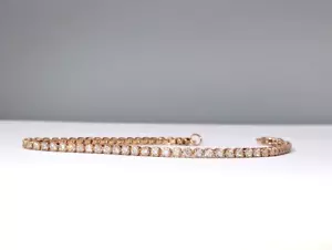 Jennifer Zeuner Jewelry 14k Rose Gold 5/8tw Diamond Tennis Bracelet 6" long - Picture 1 of 5