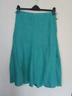 m&s per una skirt 14r pure linen skirt green midi flare