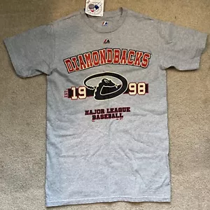 Arizona Diamondbacks Baseball Majestic MLB 1998 Gray T-Shirt Sz S NWT - Picture 1 of 8