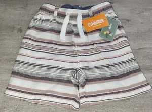 Pantalones Cortos Gymboree Bebé Niño Rayas Naturales Mezcla de Lino Talla 12-18M Nuevos con Etiquetas - Imagen 1 de 4