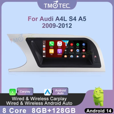 Für Audi A4/B8/S4/S5 2009-2012 8.8" Autoradio CarPlay SWC Wifi GPS BT Android 14 - Bild 1 von 4