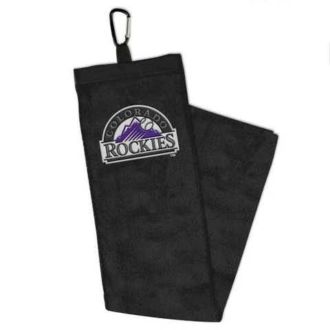 Colorado Rockies Golf Towel 15x25 MLB Tri-Fold Fan Baseball Team Hook Clip Rag Cover