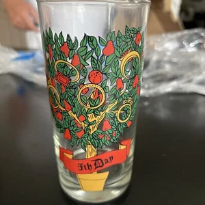 5th Day Glass from TWELVE DAYS Of CHRISTMAS Drinking Glass Indiana 10 oz Juice - Picture 1 of 3
