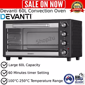 Devanti 60L Convection Oven Electric Fryer 2000W Rotisserie Bake Grill Roast NEW - Picture 1 of 7