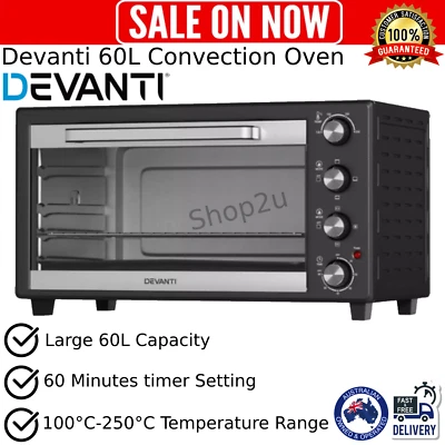 Devanti 60L Convection Oven Electric Fryer 2000W Rotisserie Bake Grill Roast NEW - image 1 of 4