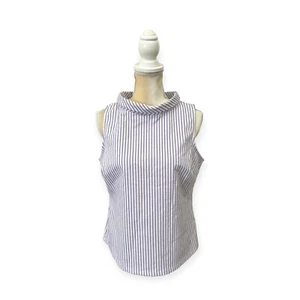 Eva Mendes Purple Stripe Top Size M Medium Sleeveless - Picture 1 of 7