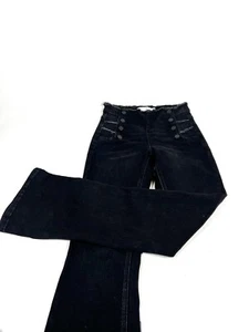 Kancan Black Stretch Button Fly High Rise Flare Jeans Womens Size 24 - Picture 1 of 10