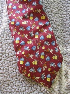 Burberry Vintage 90s Y2K Red Made England Fruit Print Silk Neck Tie - Bild 1 von 5